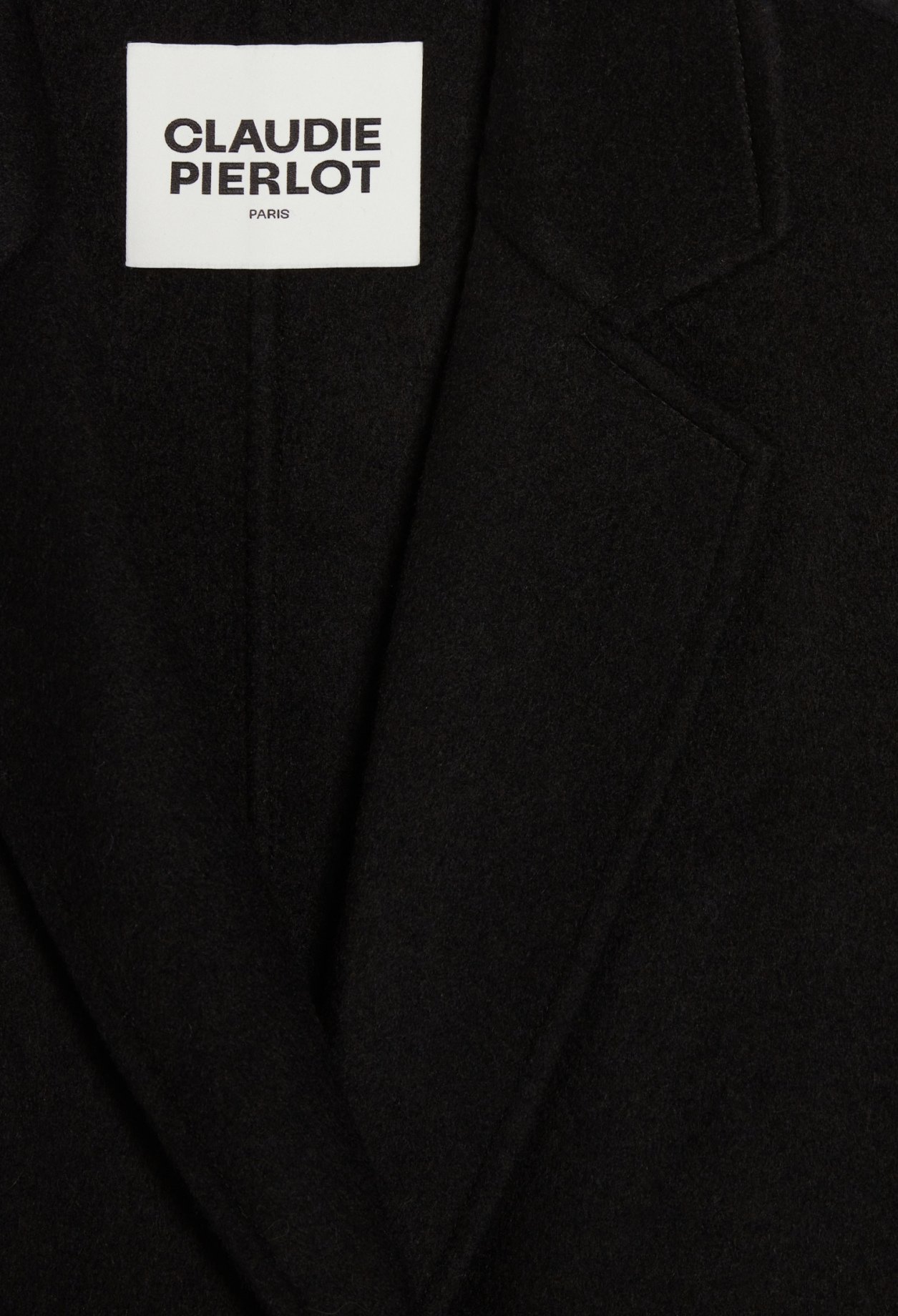 Manteau noir droit mi-long