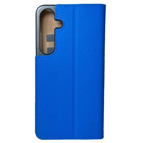 Samsung Galaxy S24 Echtleder Book Case Tasche Flip Cover Hand Made (MARCS24-M15) - Blau