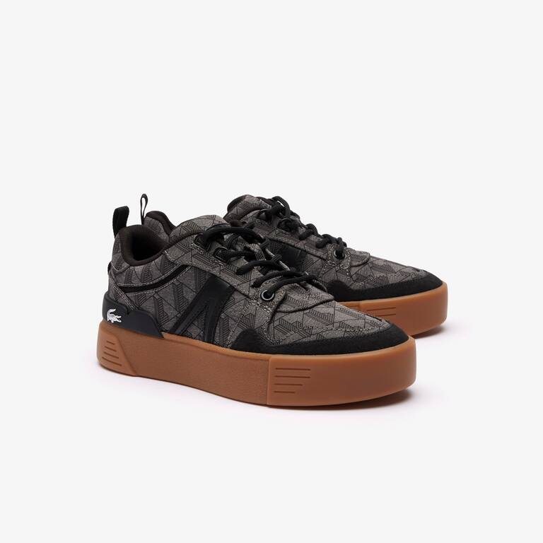 Sneakers L002 femme en textile monogrammé Sneakers - Noir - Lacoste - Femme