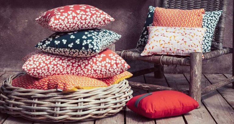 Fermob Trèfle outdoor kussen 68x44 Red Ochre