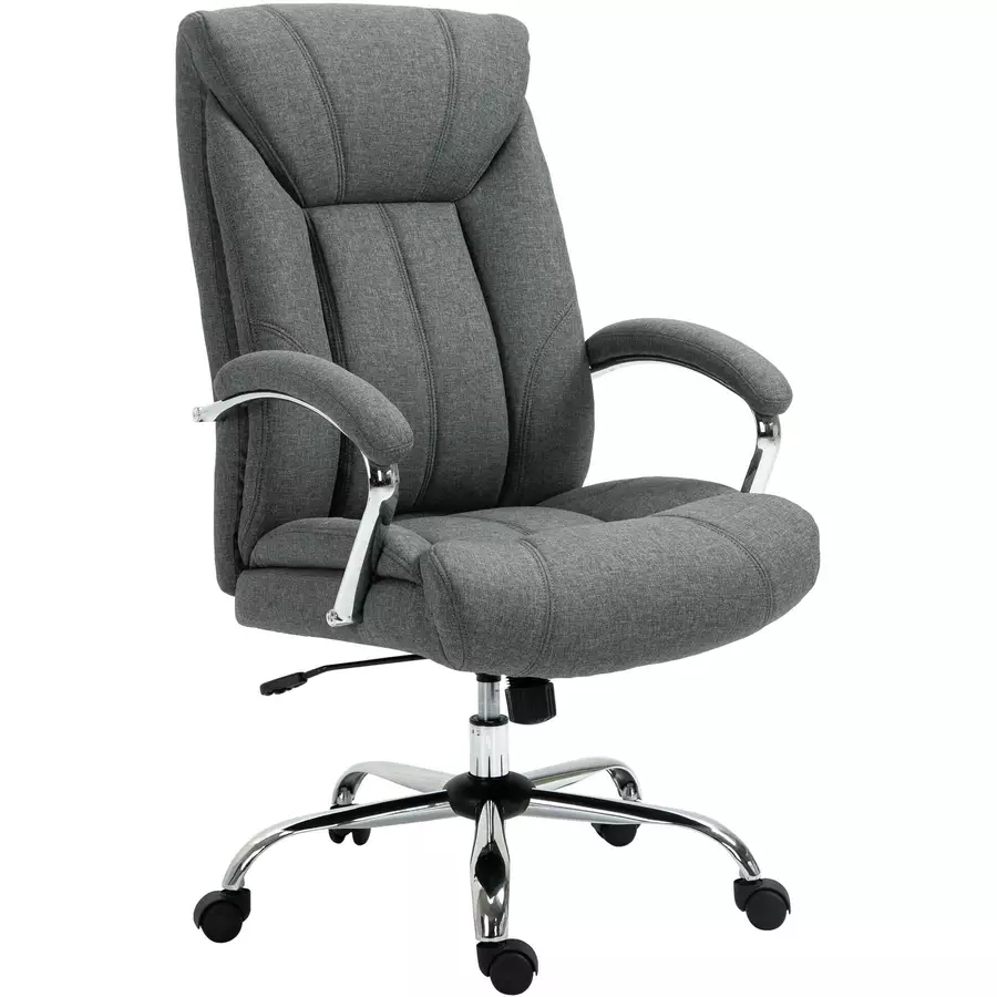 Vinsetto Bürostuhl Ergonomisches Design, Atmungsaktiver Polyester-Bezug Grau