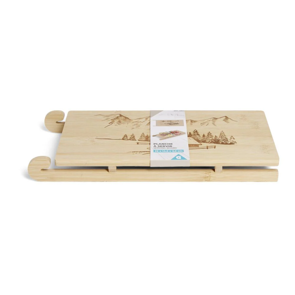 Planche de service bambou forme luge 32x14,5cm