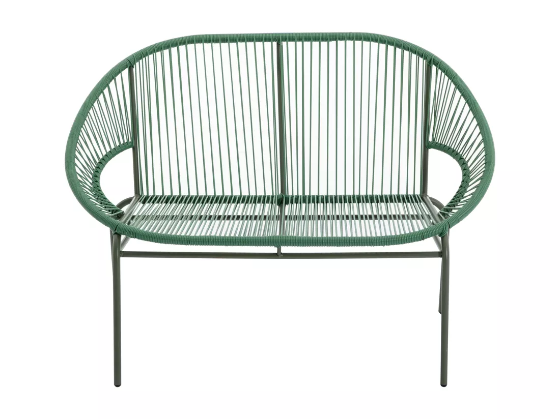 Banc de jardin en fils de résine tressés - Kaki - ALIOS III de MYLIA