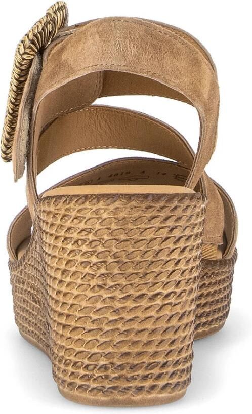 Gabor Dames Sandalen met hak 771 Taupe Suède Sleehak
