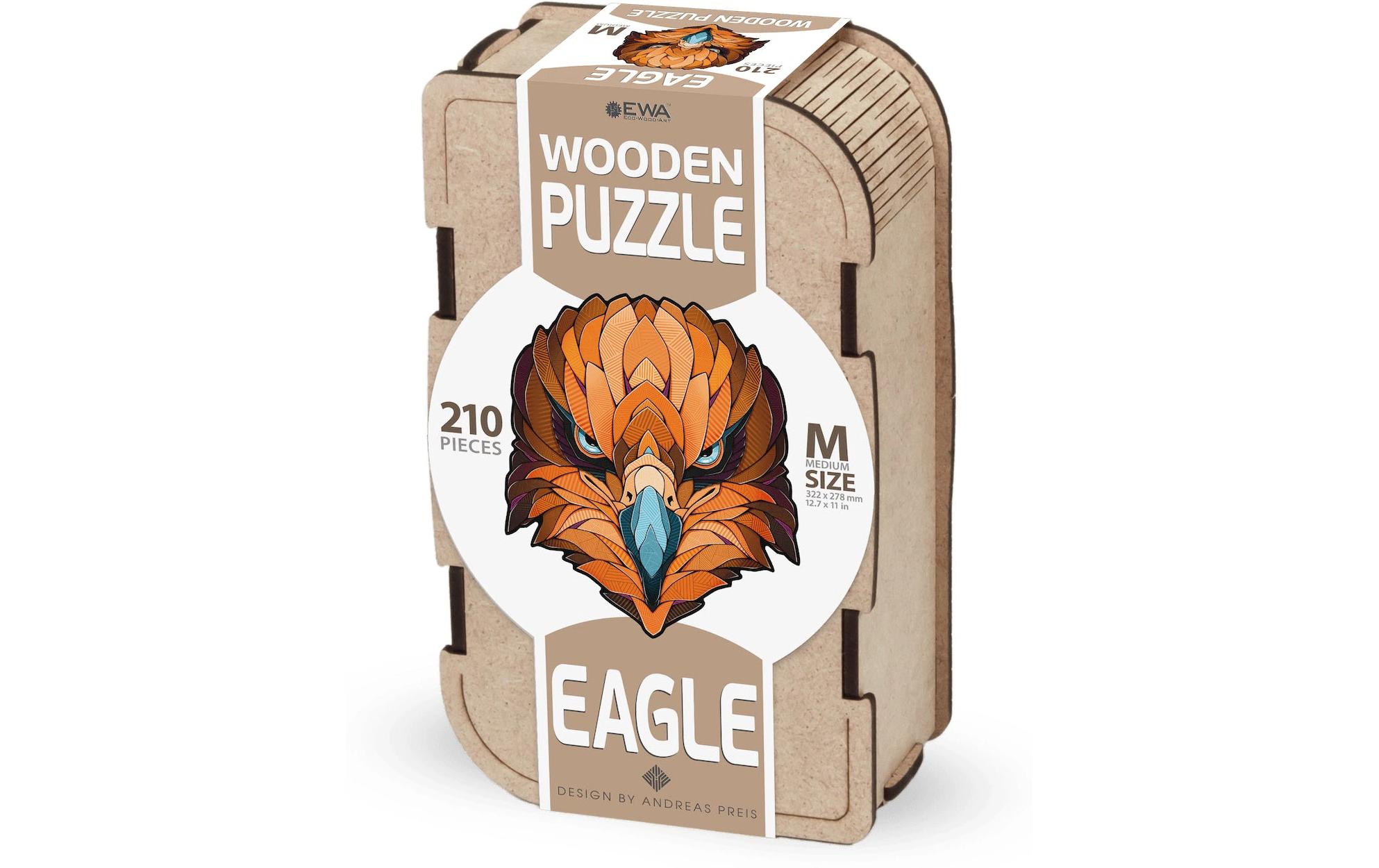 Holz-Puzzle Adler 210 TeileFarbenfrohes klassisches Holzpuzzle mit ungewöhnlichen Teilen