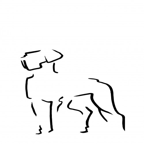 Ilustração A4 de um Dogo (sem moldura, branca)