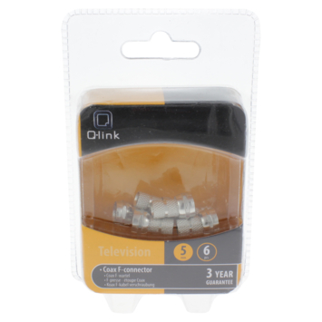 Q-Link coax F-wartel 5mm 6 stuks