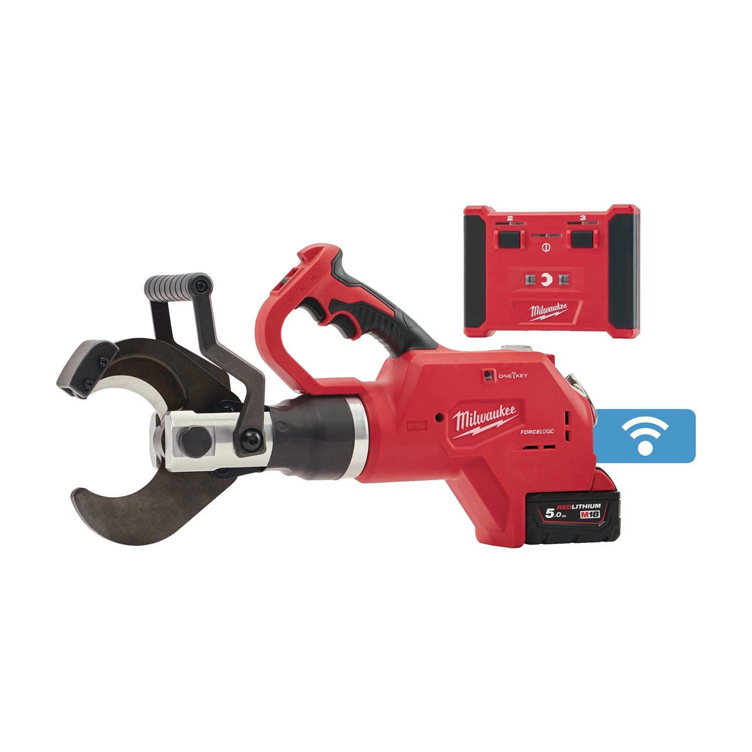 Milwaukee M18 HCC75R-502C FORCE LOGIC™ Accu hydraulische ondergrondse kabelkniptang afstand bediend 18V 5.0Ah in koffer - 4933459271