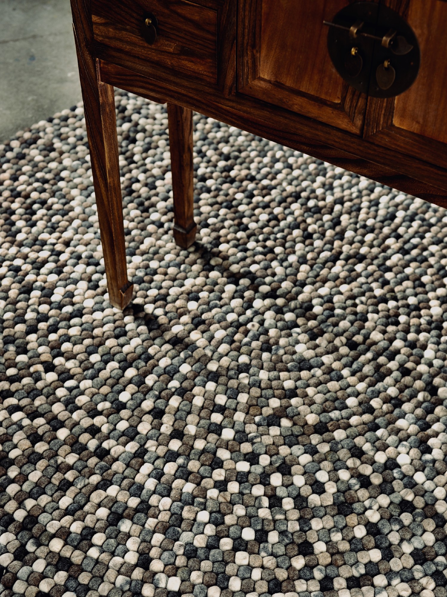 Filz-Teppich Naturtöne, Ø 90 cm, 120 cm, 160 cm von fischer's lagerhaus