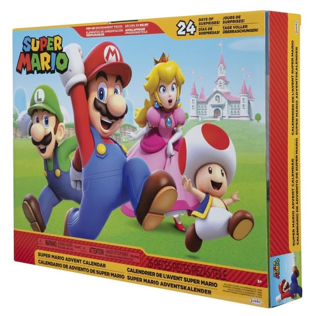 JAKKS Pacific Super Mario-adventskalender 2,5 tommer figurer og tilbehør Klassisk tema