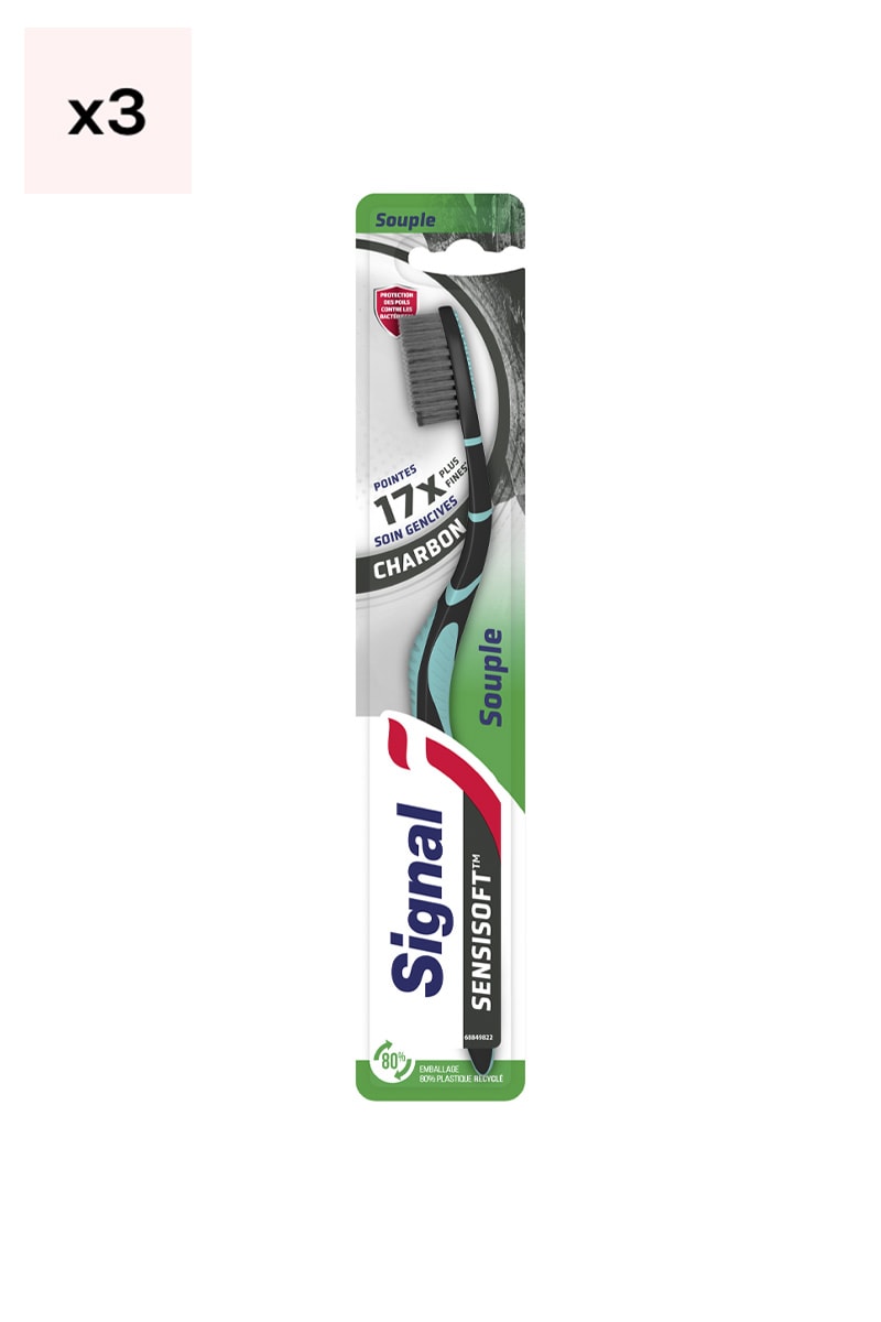 Brosses à dents - Sensisoft charbon – Souple - 3 unités
