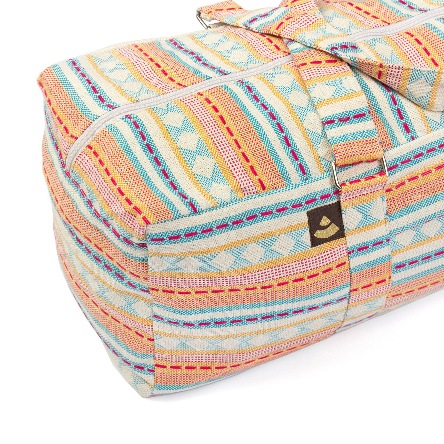 bodhi ETHNO Collection: Yoga Kit Bag Jacquard-Webstoff, apricot-hellblau gemustert