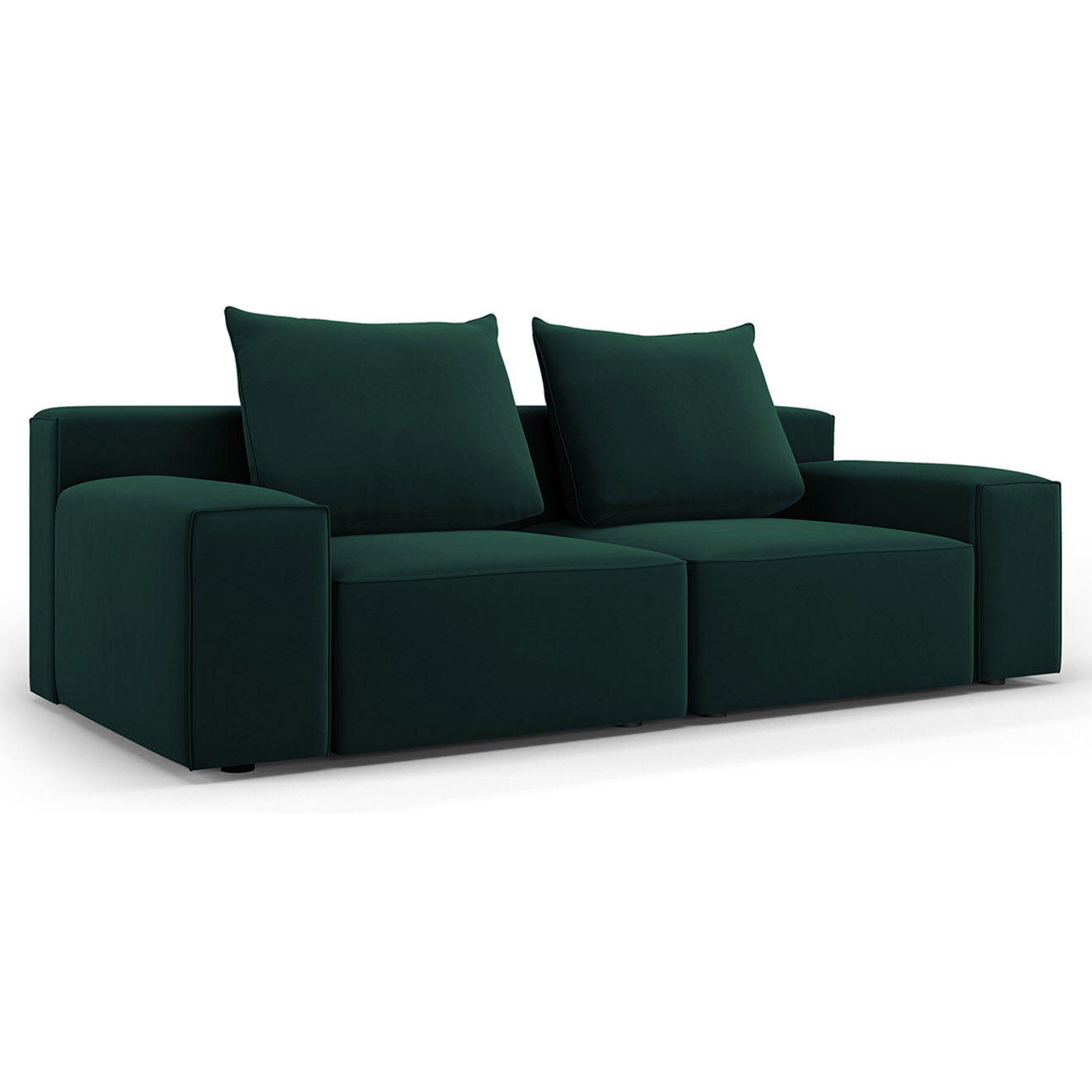 Mazzini Sofas Canapé Velours Ivy 3 Places vert foncé - 210x105x89 cm