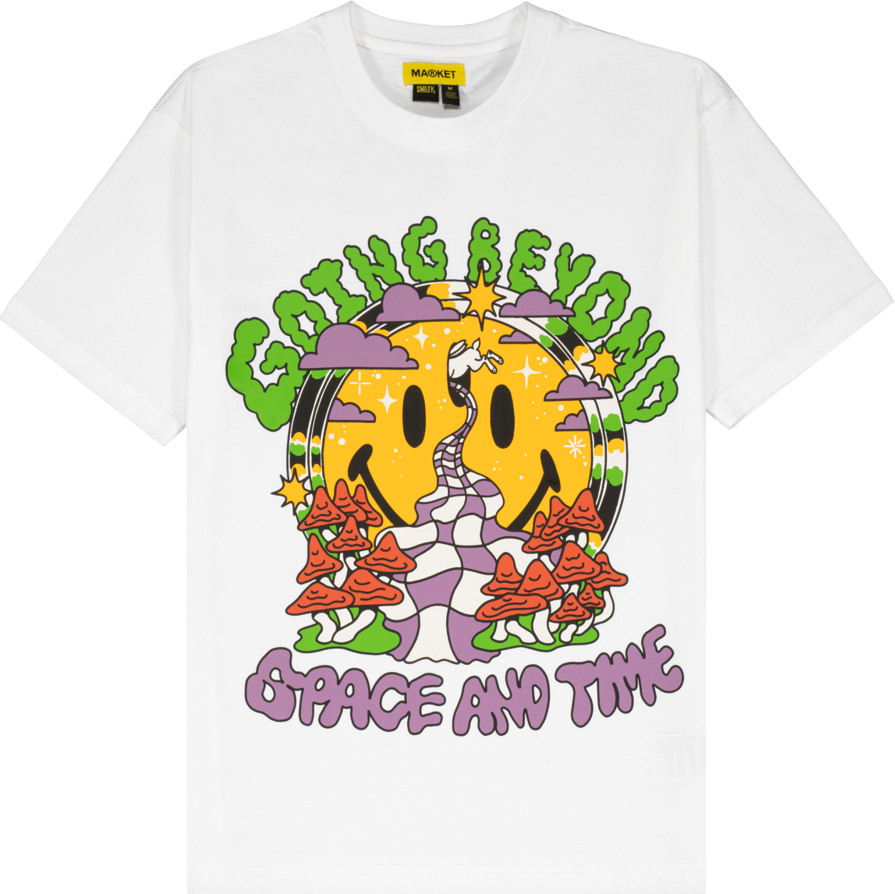 Market Smiley Beyond Space T-Shirt Weiss