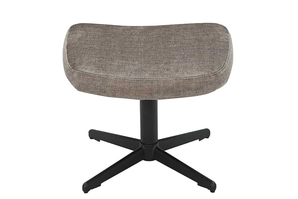 Design Hocker VOGUE 45cm taupe Samt drehbar schwarze Metallbeine Fußhocker