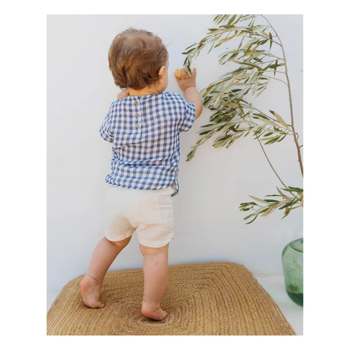 Búho Blouse Poches Vichy | Bleu