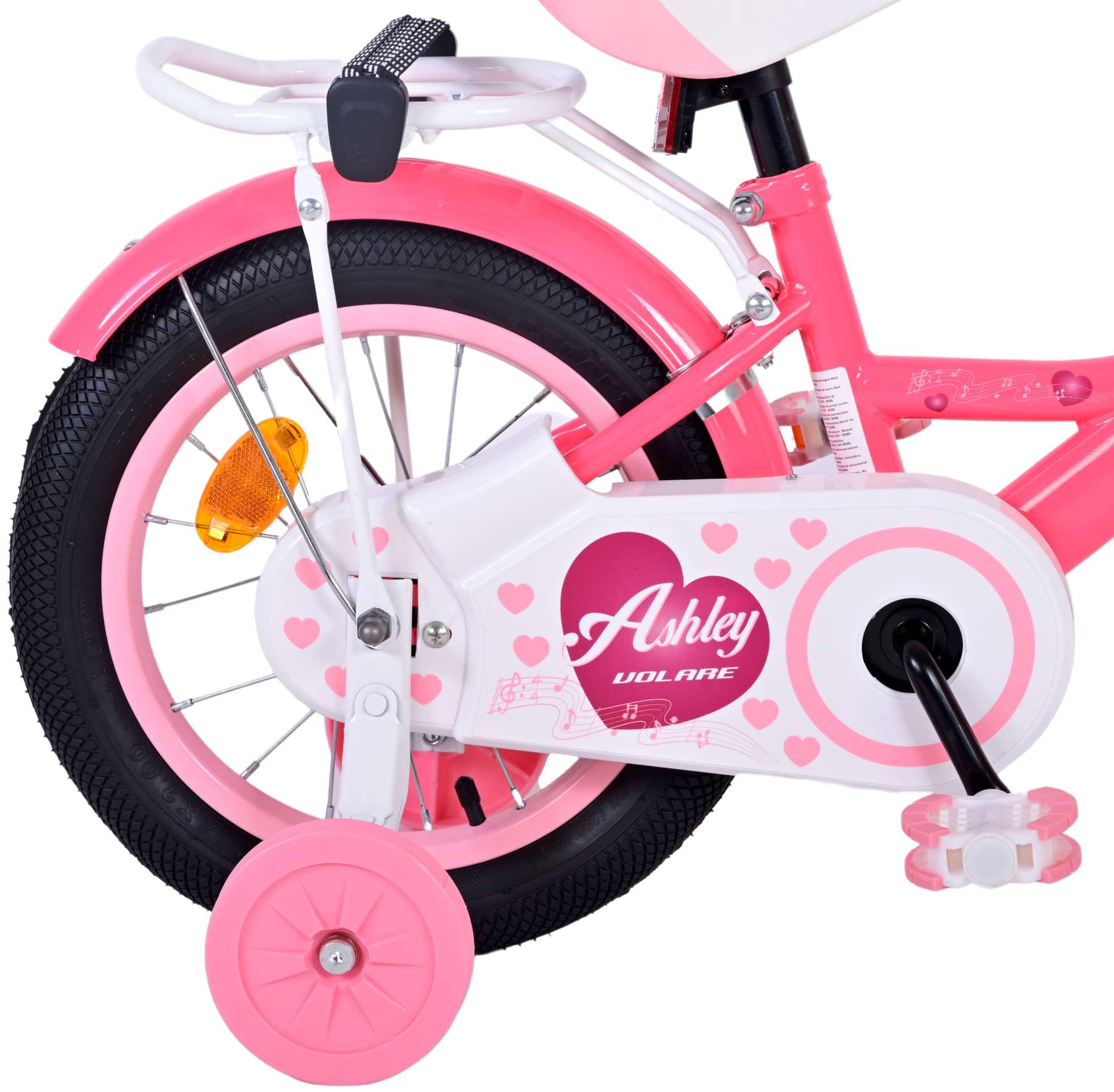 Kinderfahrrad Ashley Fahrrad für Mädchen 14 Zoll Kinderrad in Rosa/Rot