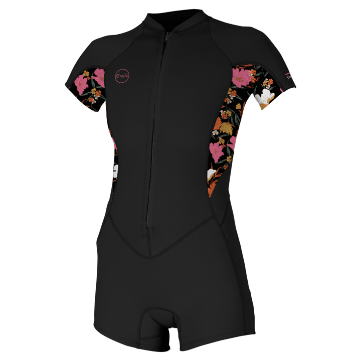 O'Neill Wms Bahia 2/1 Back Zip S/S Spring - 2024 Black / Bluemc