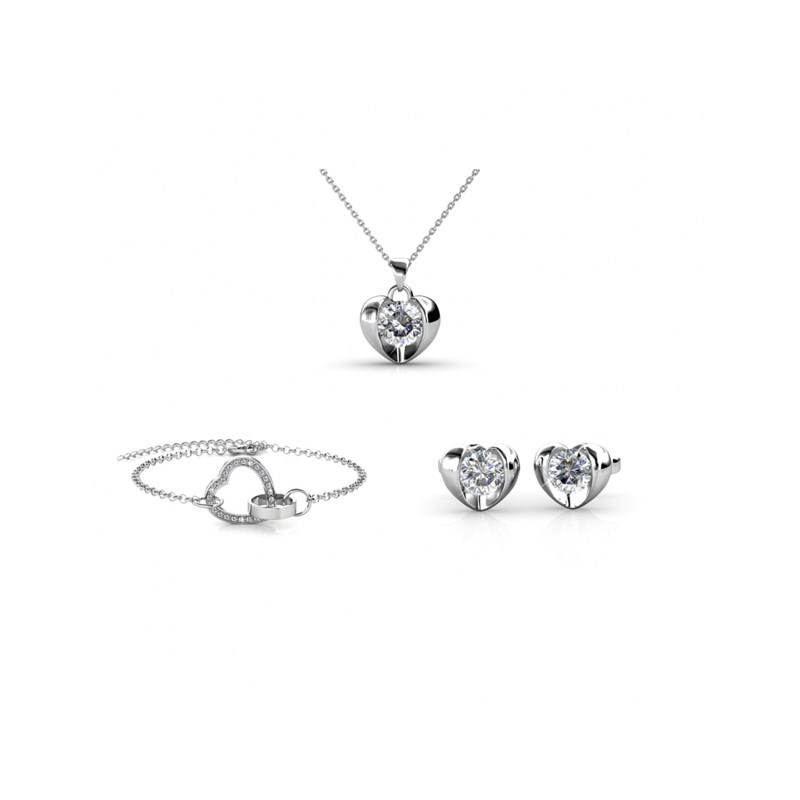 Parure Simply Love Locked Heart for tree - Argenté et Cristal