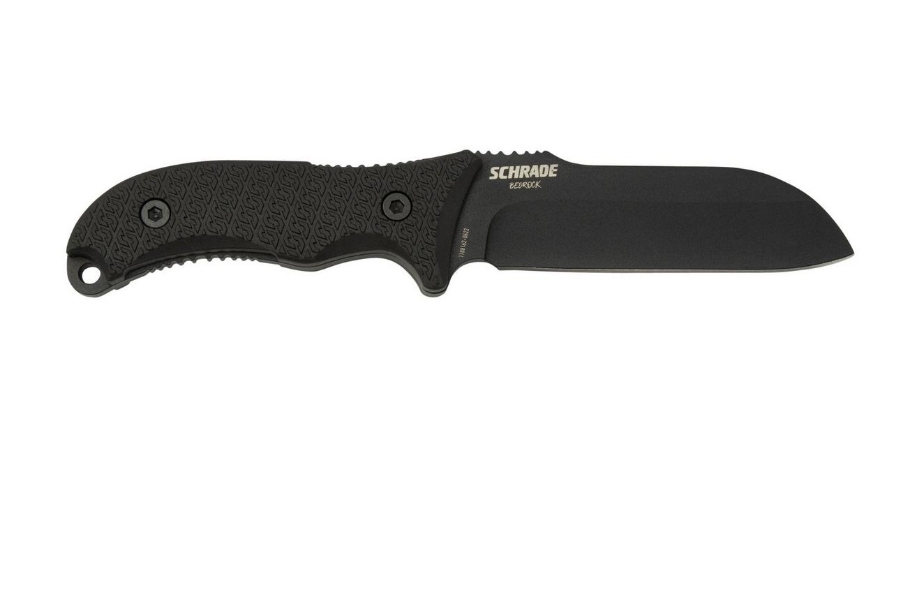 Schrade Bedrock Sheepsfoot, 1182514, zwart vaststaand mes