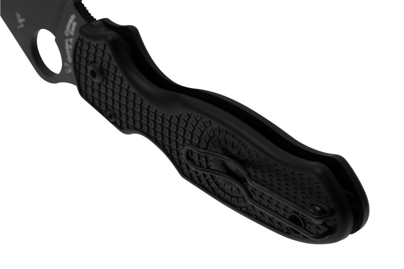 Spyderco Para 3 Lightweight Black C223SBBK Black FRN, serrated zakmes