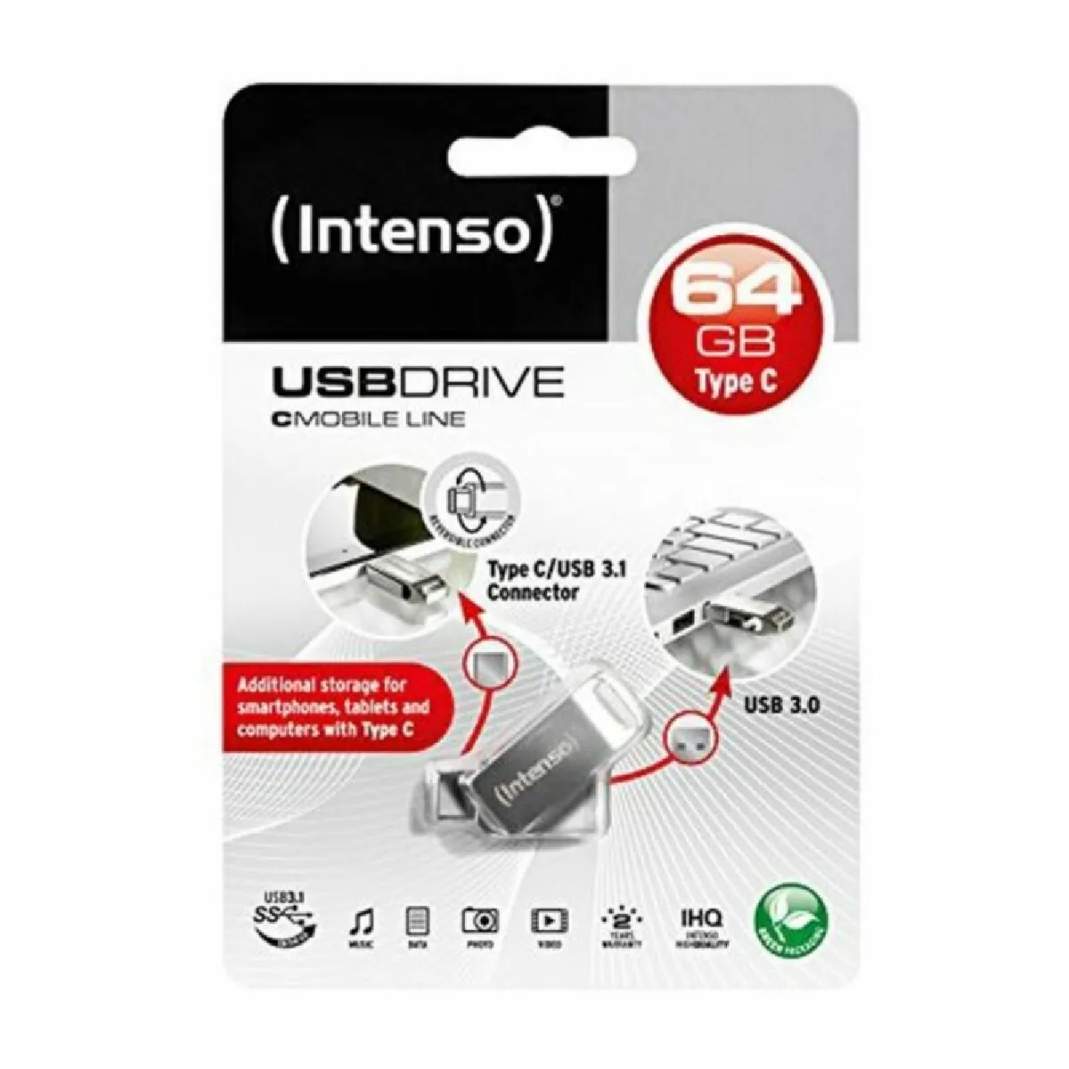 Intenso 3536490 - Argenté - 64 Go