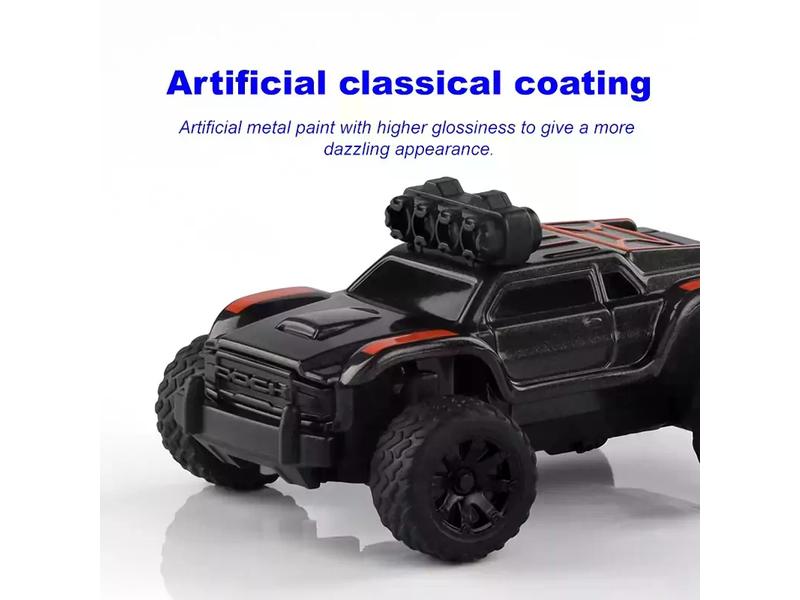 Turbo Racing Micro Monster Truck TC-01, Schwarz, RTR, 1:76 Vollwertiges RC-Auto im micro Format