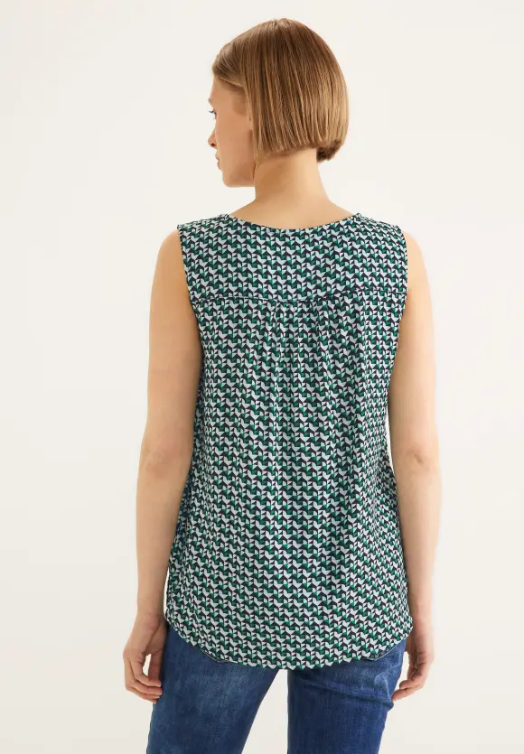 Minimalmuster Blusentop - lagoon green