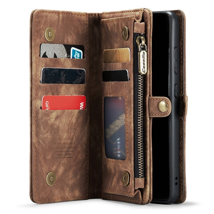 Samsung Galaxy S21 FE 5G 2in1 Leder Tasche   Magnet Hardcase Karten Etui - Braun