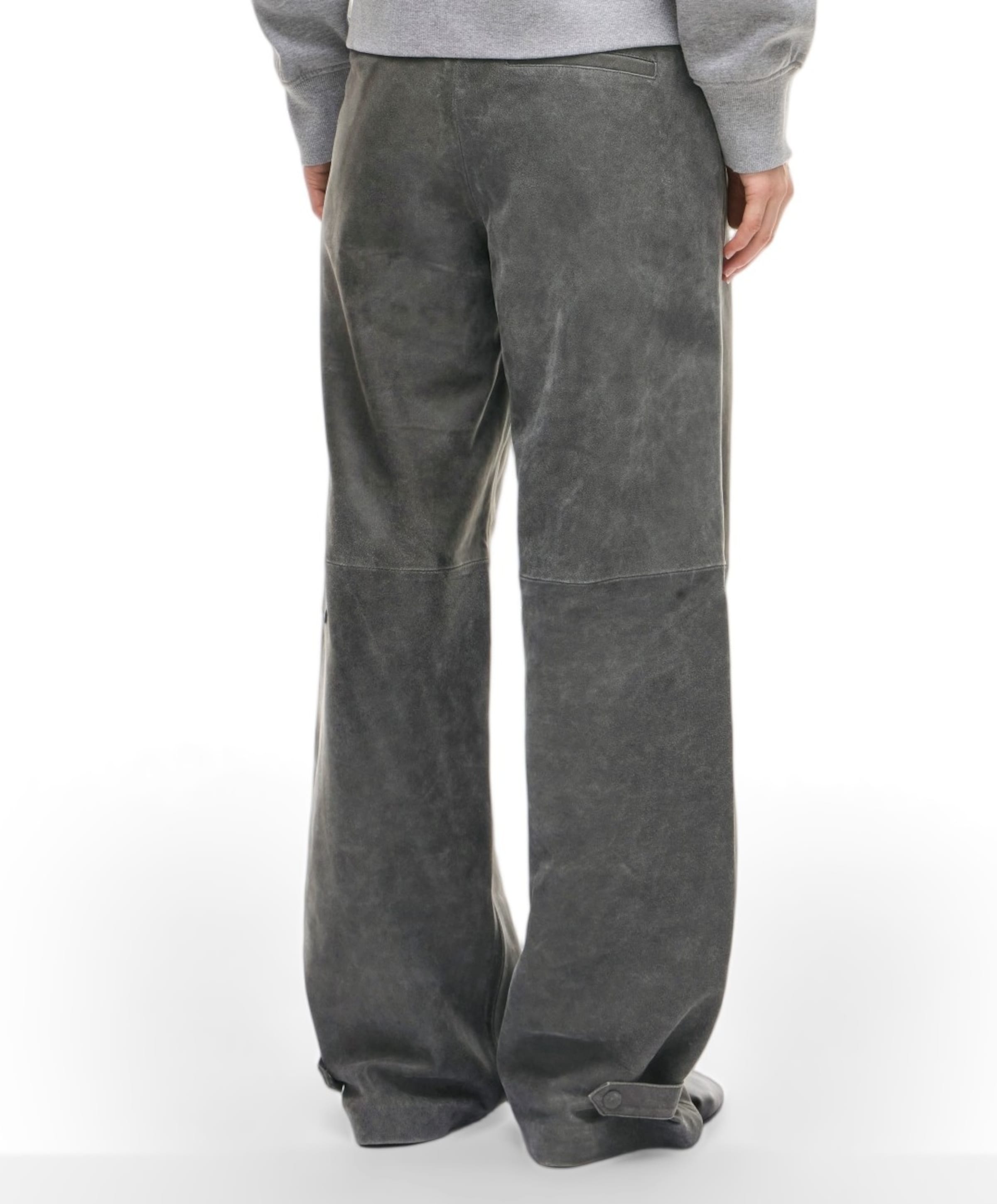 Rouge Edit ROUBROOKLYN RW W/F LEATHER TROUSERS dames broek grijs