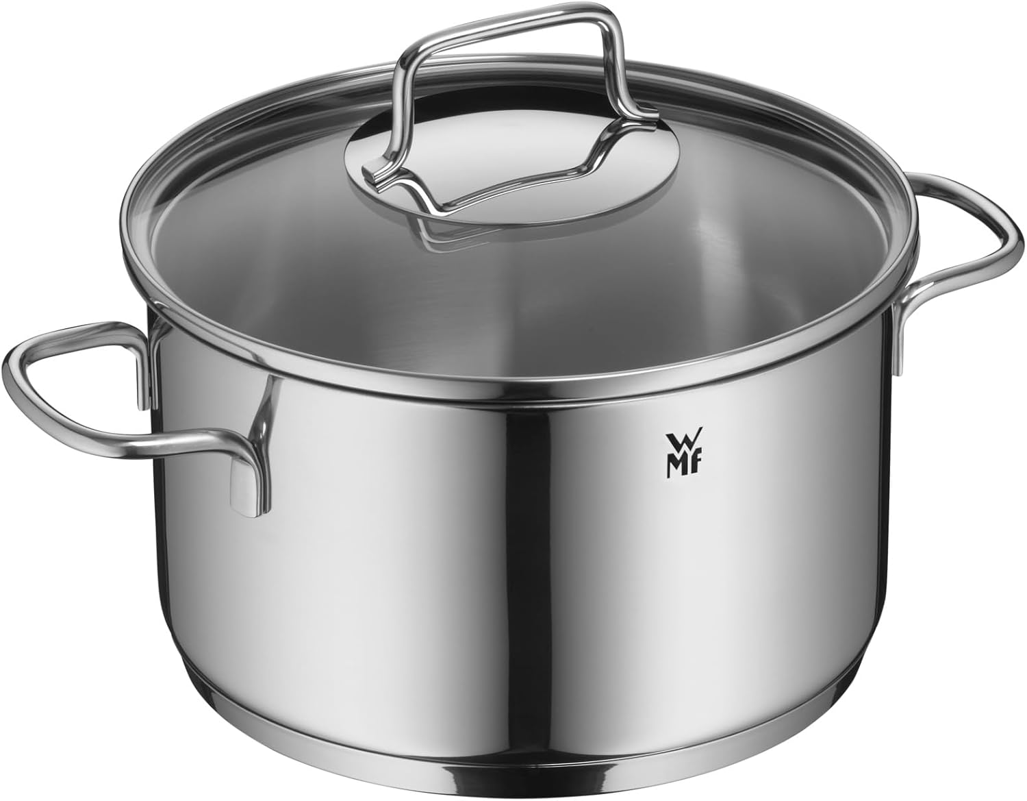 WMF Astoria Vorteils Topfset Induktion 5-teilig, Kochtopf Set mit Glasdeckel, Cromargan Edelstahl poliert, Induktions Töpfe Set unbeschichtet