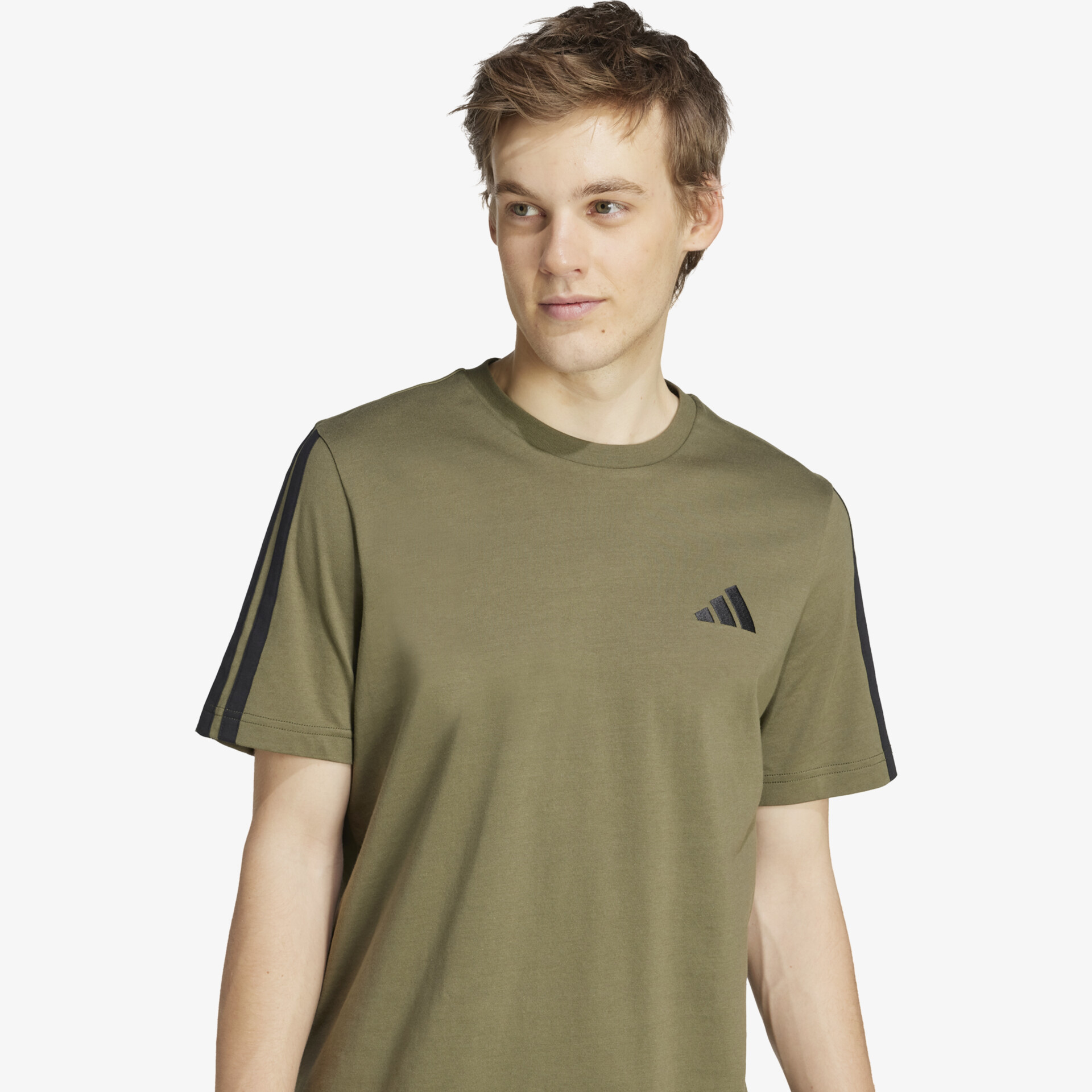 adidas 3 Streifen Herren T-Shirt olive
