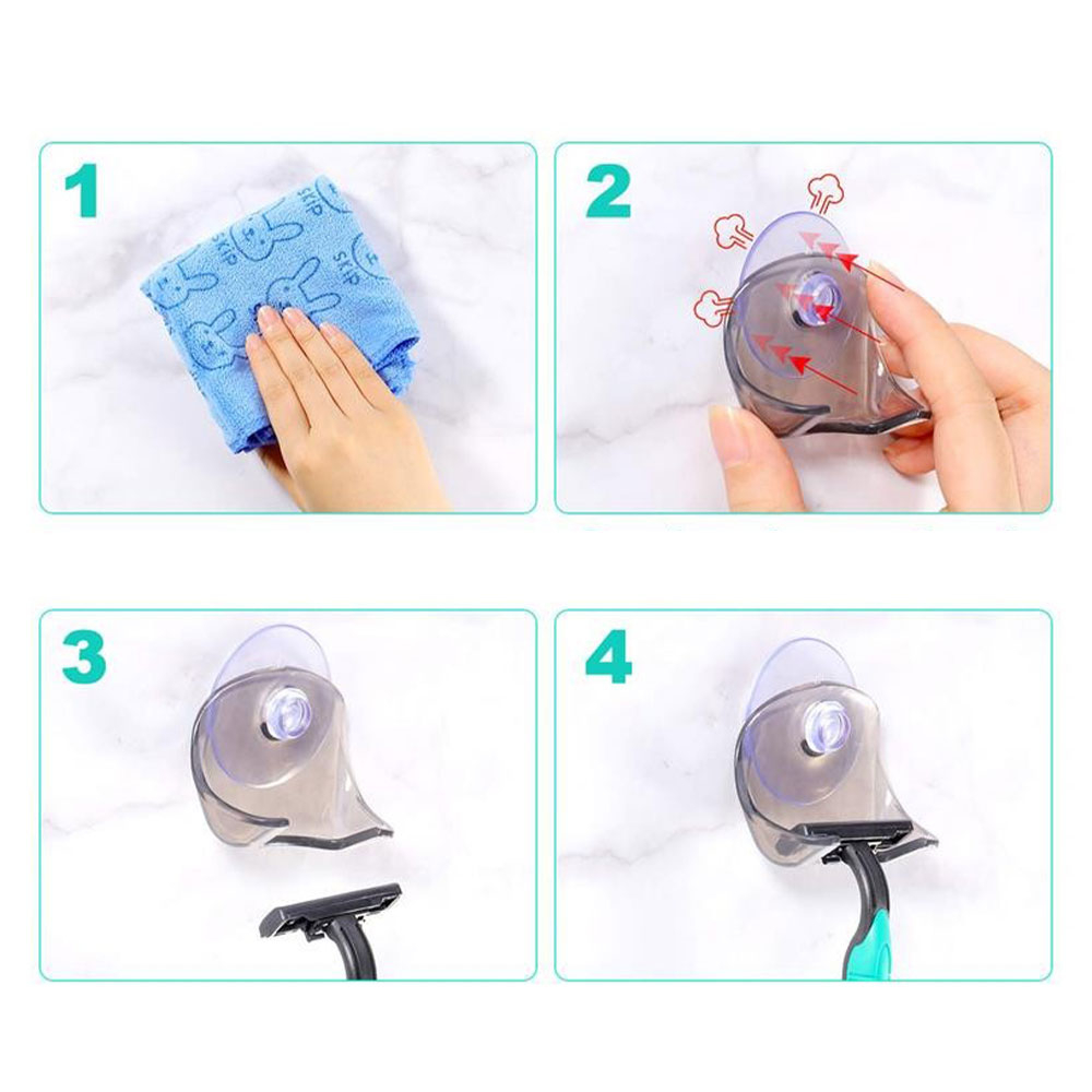Rasierer Halter Badezimmer Wand / Fliesen Halterung mit Saugnapf - Blau