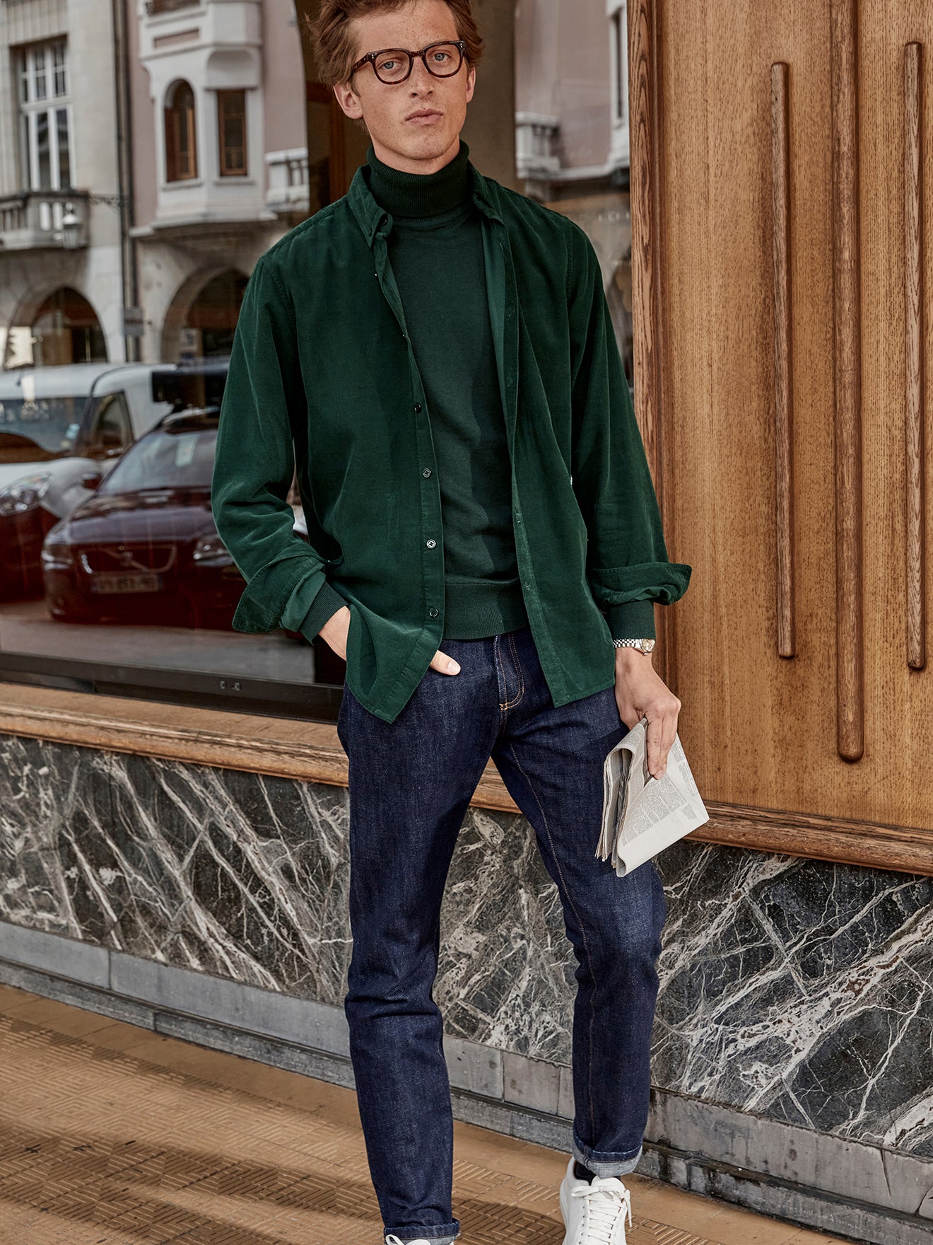 Pull col roulé homme