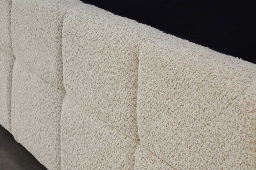 Modernes Boxbett PRESTIGE 180x200cm creme Bouclè mit Stauraum und Lattenrost