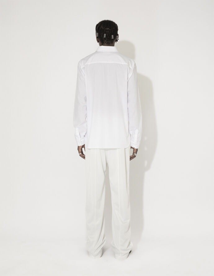 Han kjøbenhavn Cotton Poplin Script Logo Long Sleeve Shirt White