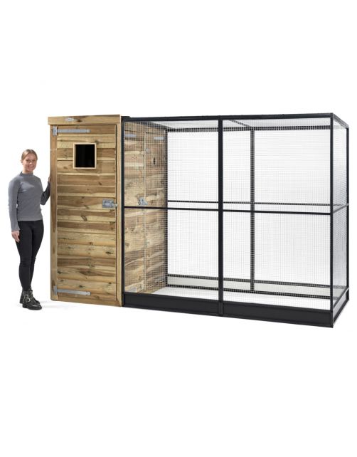 Voldux Volière Thomas Links - Vogelverblijven - 289x120x190 cm Bruin