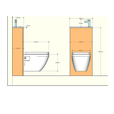 Pack WC suspendu et lave-mains Duo
