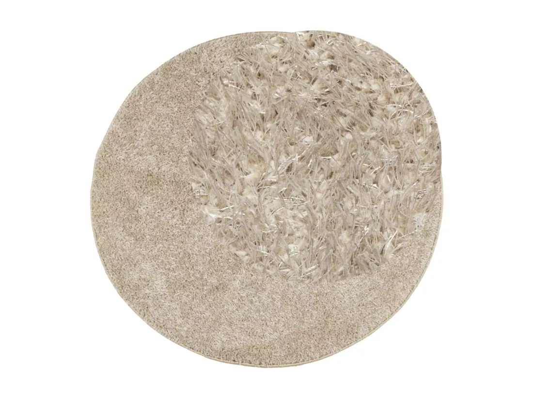 Tapis à poils longs aspect brillant beige ø 120 cm