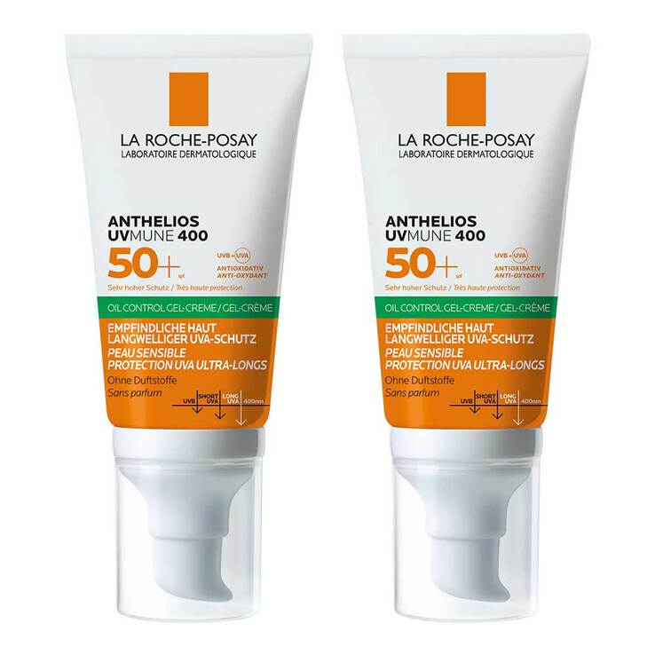 La Roche Posay Anthelios Oil Control Gel-Creme UVMune 400, 2x50 ml