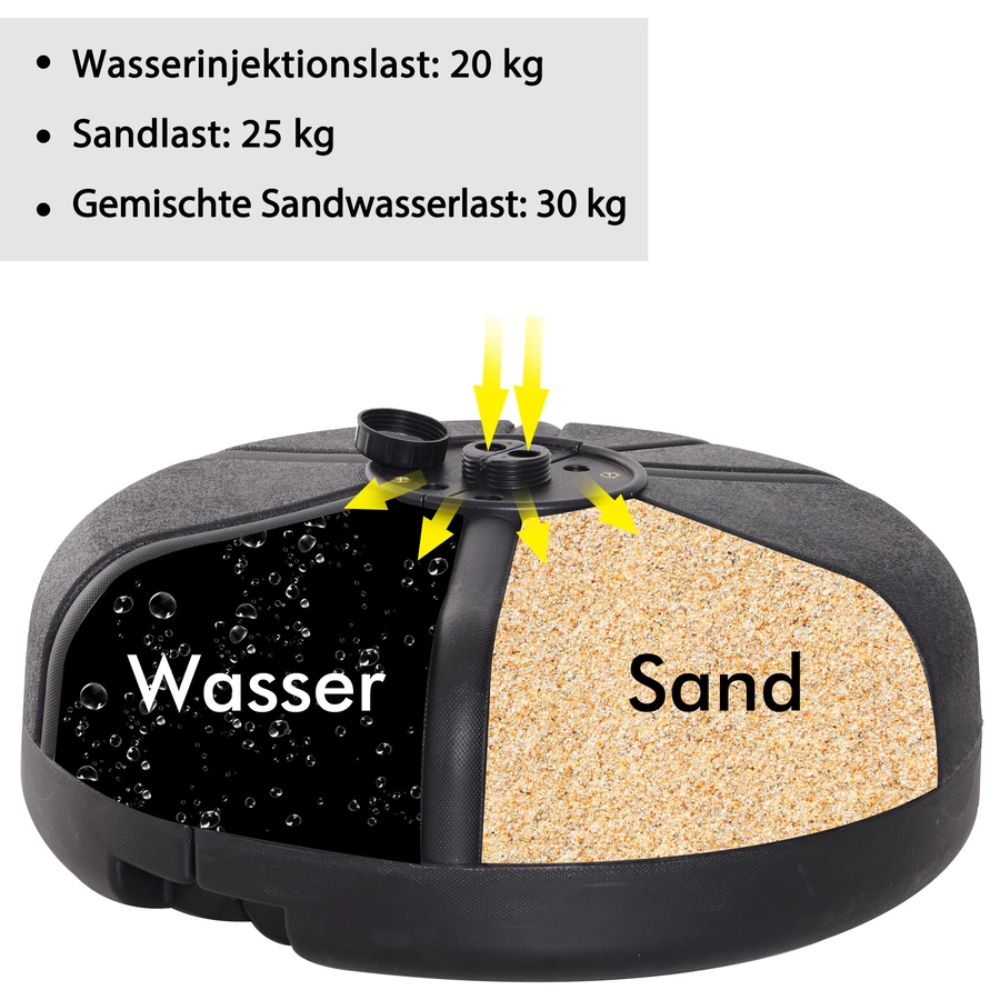 HOMCOM Standboxsack mit befüllbarem Standfuß schwarz