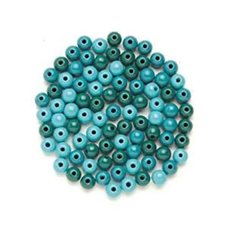Glorex Holzperlen Mix türkis, 10mm, 118 Stück