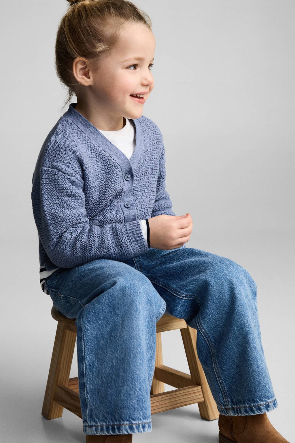 Mango Kids vest blauw gebreid