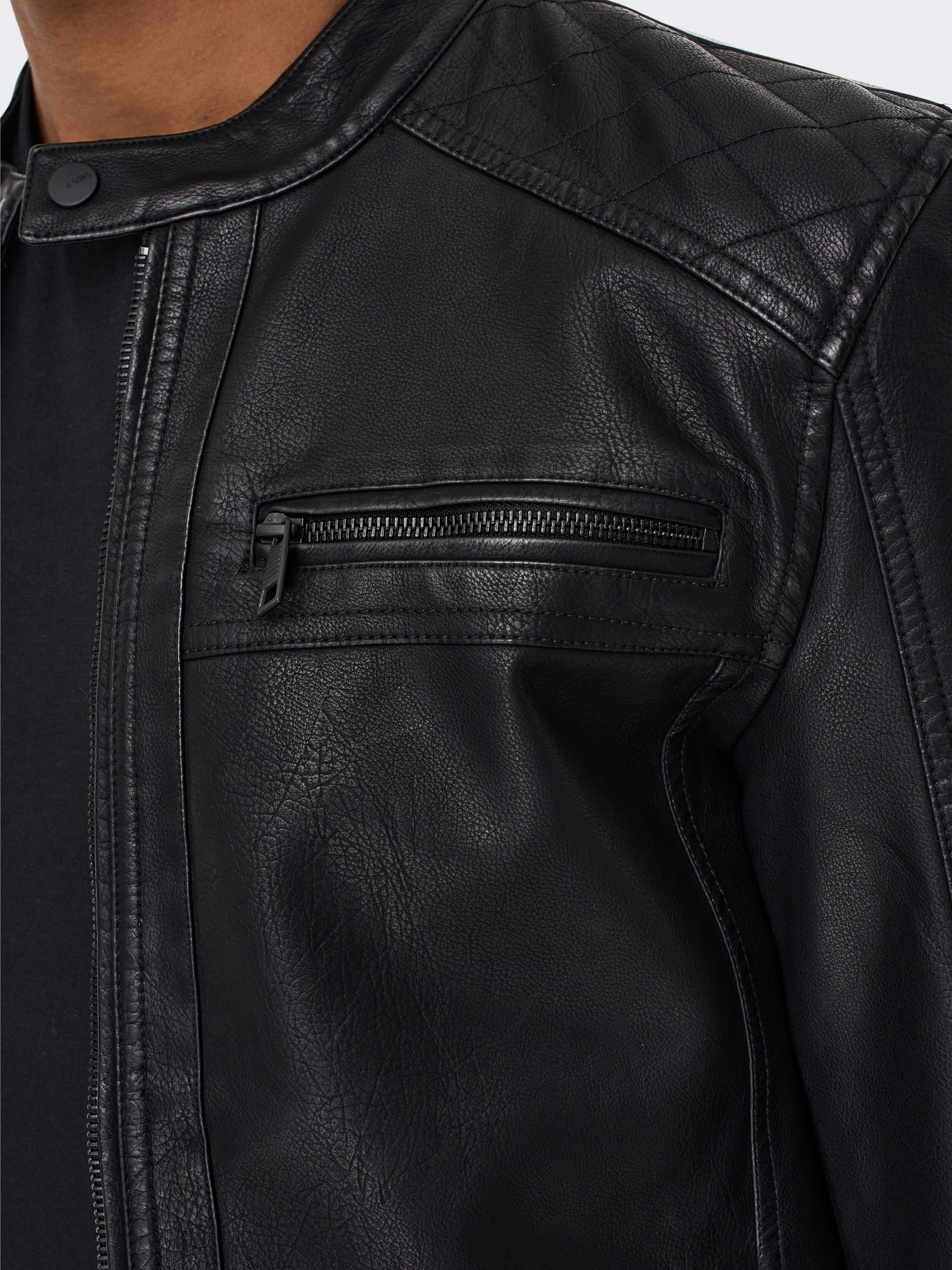 onsAL Kunstlederjacke Black