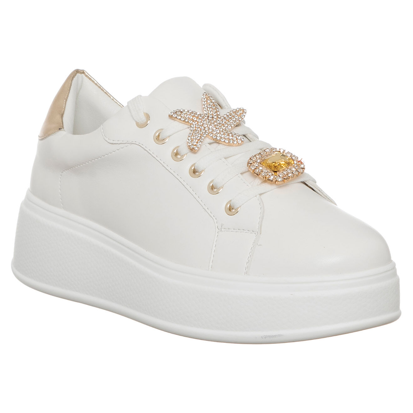 Loretta by Loretta Sneakers Pia blanc/doré