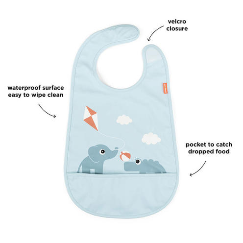 Bavoir velcro playground Bleu - DONE BY DEER