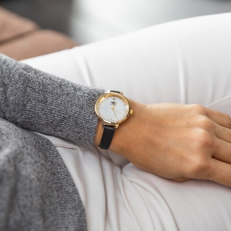 Montre Femme M. JOHN bracelet Cuir Noir