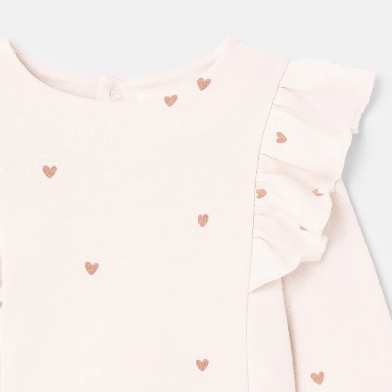 Sweat en molleton à manches volantées rose mixte Absorba Rose