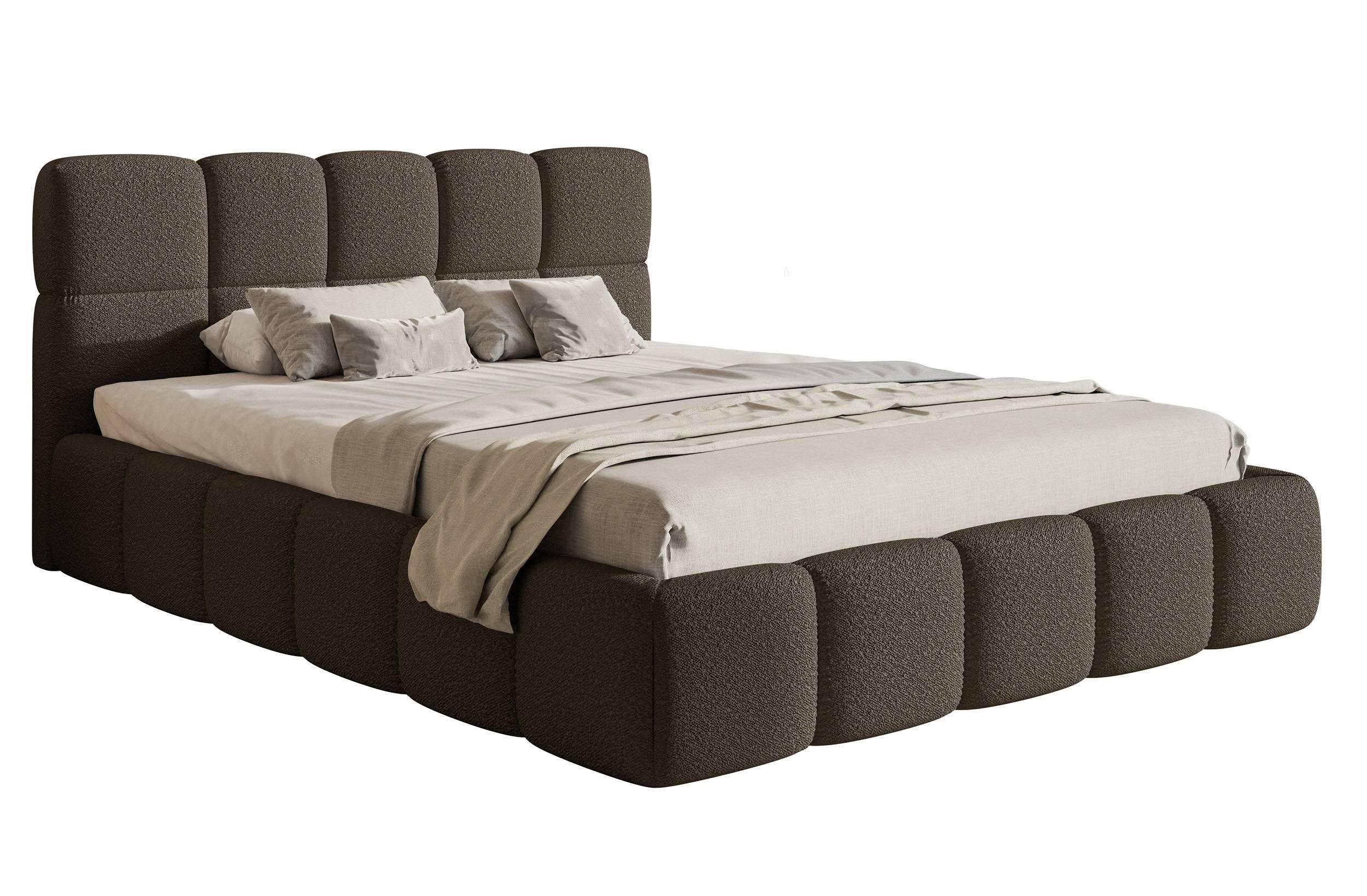 NADUVI Collection Chloe Bedframe 140 x 200 cm - Bouclé - Donkerbruin