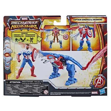 Hasbro Marvel Mech Strike Mechasaurs Captain America mit Redwing Mechasaur